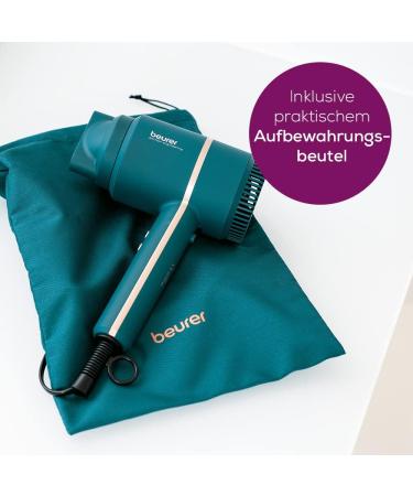Beurer HC 35 Ocean Hair Dryer - Compact 1600-2000W Ionic Hair Dryer for Shiny Smooth Hair with Styling Nozzle - International Shipping Available - Buy Online on GoSupps.com