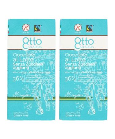 Milk chocolate WITHOUT added SUGAR, 100 gr x 2 pieces - Huit Chocolates - Cocoa 36% minimum - with cocoa from producers in Peru