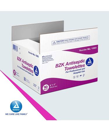 Dynarex 1303 BZK Antiseptic Towelettes - Box of 100 | Disinfectant Wipes - Buy Online on GoSupps.com