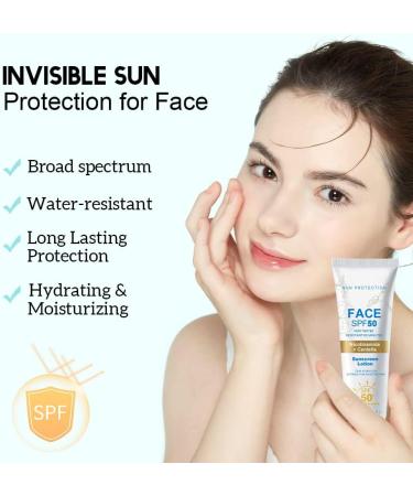 Sun Cream SPF 50+ Nicotinamide Centella Sunscreen Waterproof SPF 50 Face Moisturiser Refreshing & No Greasy Sunscreen UV Defense For All Skin Types Sun Lotion Suncream For Travel Natural Sunblock 60ml - Buy Online on GoSupps.com