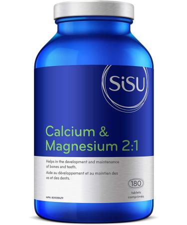 Sisu - Calcium & Magnesium 2:1 - High potency calcium citrate and magnesium to help support bone density and prevent bone loss - 180 Tablets