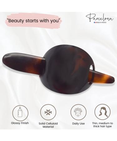 Parcelona French Classic Brown Shell Hair Bun Holder Cover Barrette Clip - Buy Online on GoSupps.com