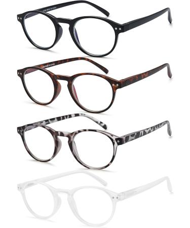EYEURL 4-Pack Small Round Reading Glasses - Blue Light Blocking TR90 Eyeglasses for Men & Women - Neck Hanging 1.5x Readers - Buy Online on GoSupps.com