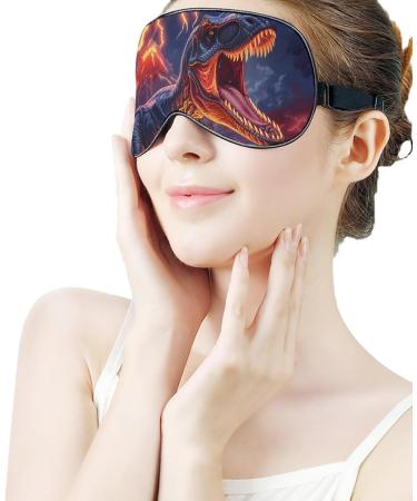 Dinosaur Thunder Sleep Mask - Funny Blindfold Eye Cover for Men & Women | Adjustable Light Blocking Strap - Buy Online on GoSupps.com