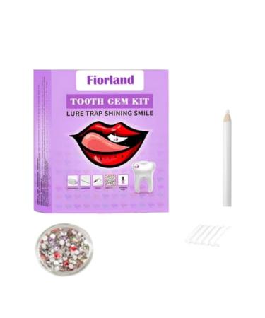 Fiorland Tooth Gem Kit DIY Crystals Jewelry Kit Teeth Gems Set 2025 New Professional Fashionable Y2k Tooth Gems for Teeth (Multi-Color)