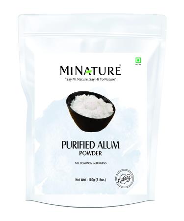 Purified Alum powder ( Potassium Alum Powder )(phitkari) by mi nature | 100g( 3.5 oz)| 100% Only Alum powder | Nothing added