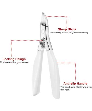 Premium Toenails Trimmer & Nail Snaps for Thick Ingrown Toenails - Stainless Steel Pedicure Cutter with Slip-Resistant Handle - Buy Online on GoSupps.com