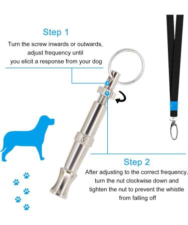 Andiker Dog Pipes with Lanyard - 2 pcs Stainless Steel Adjustable High-Frequency Training & Bark Control for Dogs - Buy Online on GoSupps.com