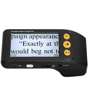 Portable Digital Magnifier Electronic Video Magnifier Reading Aids with Foldable Handle 3.5 Inch Digital Magnifier 2x-25x Zoom for Reading Small Font & Low Vision Seniors (Black)