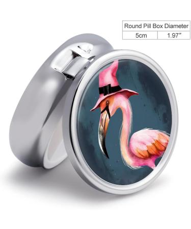 Portable 3 Compartment Pill Box - Halloween Flamingo Witch Hat Travel Medicine Organizer for Purse & Pocket - Buy Online on GoSupps.com