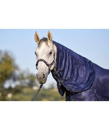 Breathable Horse Fly Sheet with Neck Insect Protection 95cm - Lightweight Summer Blanket for Cold Blood Horses - Dark Blue - Buy Online on GoSupps.com
