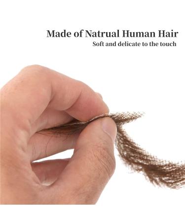 Realistic Human Hair Fake Mustache Beard Goatee - Brown | Entertainment Drama Party Movie Prop - Buy Online on GoSupps.com