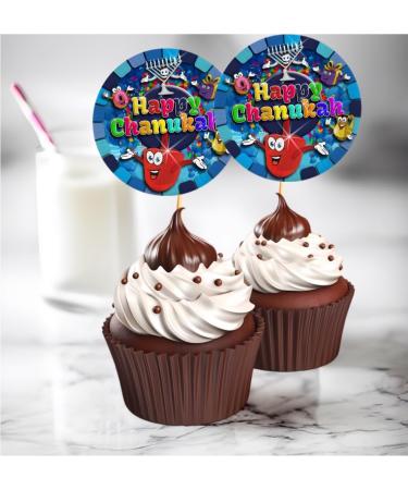 Chanukah Cupcake Decorations | Cupcake Toppers l Toothpick | Pack Of 18 | Cupcake Decorations