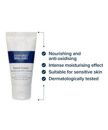 Nourishing & Anti-Oxidising Hand Cream - Oxford Biolabs | Intense Moisturiser for Normal to Dry Skin - 50 ml | International Shipping - Buy Online on GoSupps.com