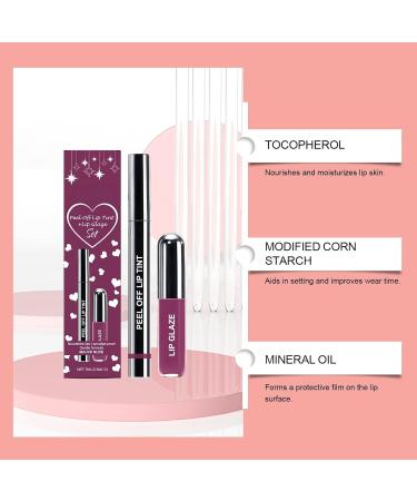  G n rique Peel-Off Lip Tint with Gloss - Nourishing Anti-Stain Plumping Effect - Long-Lasting Lightweight Easy to Apply - Purplish Red - 2-in-1 Set (7ml) - Buy Online on GoSupps.com