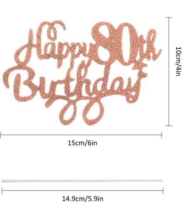 CHEERYMAGIC Happy 80th Birthday Cake Topper Rose Gold Glitter 80th Birthday Cake Decorations Happy Birthday Cupcake Toppers for Birthday Anniversary Party Decorations A4-SRDGZS (Rose Gold) - Buy Online on GoSupps.com
