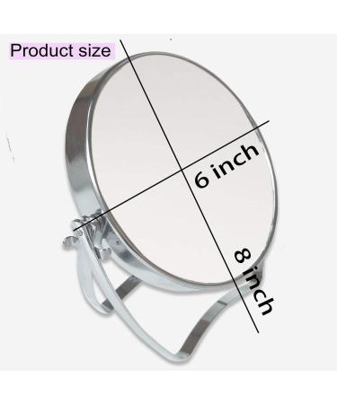 WMugthome Portable 2-Sided Round Makeup Mirror with 1X and 3X Magnification - Silver 6in - Buy Online on GoSupps.com