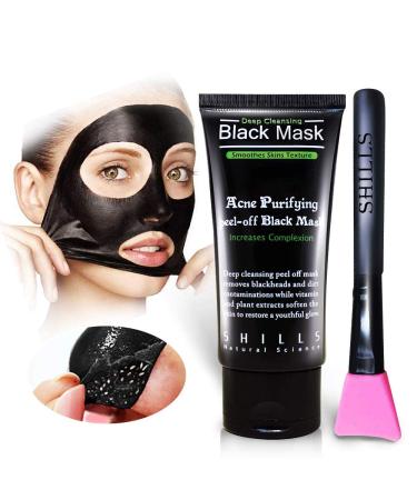 SHILLS Charcoal Black Mask - Deep Cleansing Peel Off Mask with Brush - Buy Online on GoSupps.com