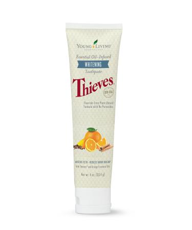 Young Living Thieves Whitening Toothpaste - Natural Oral Care for a Bright Smile - Fluoride-Free Formula - 4 oz Tube - Certified Ingredients for Fresh and Healthy Teeth