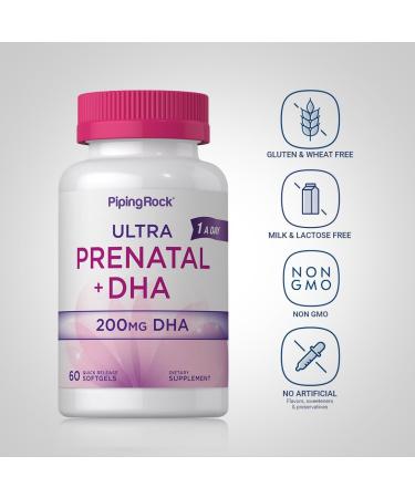 Prenatal Vitamins for Women with DHA and Iron | 60 Softgels | Multivitamin Supplement | Non-GMO & Gluten Free - Buy Online on GoSupps.com