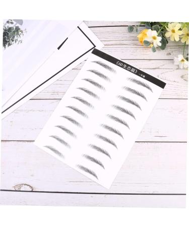 DRESSOOS 4 Sheets Pairs Eyebrow Sticker Hair-like Simulation Artificial Eyebrow Patch Black - Buy Online on GoSupps.com