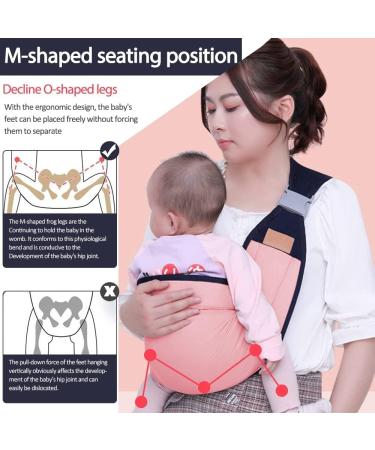 HINATAA Breathable Baby Sling | Adjustable Baby Carrier Wrap | Quick Dry & Thick Shoulder Straps | 0-36 Months (Pink A) - Buy Online on GoSupps.com