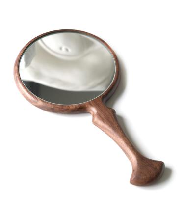Hood mirror made of wood with handle walnut - Buy Online on GoSupps.com