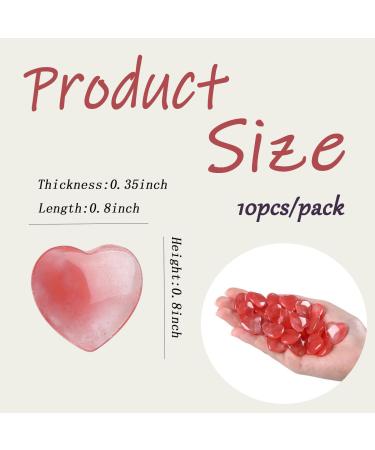 MAIBAOTA Cherry Quartz Healing Crystals Gemstones Pocket Gifts Heart-Shaped Nature Spiritual Energy for Women Men Reiki Divination Balancing Yoga Meditation 10PCS - Buy Online on GoSupps.com