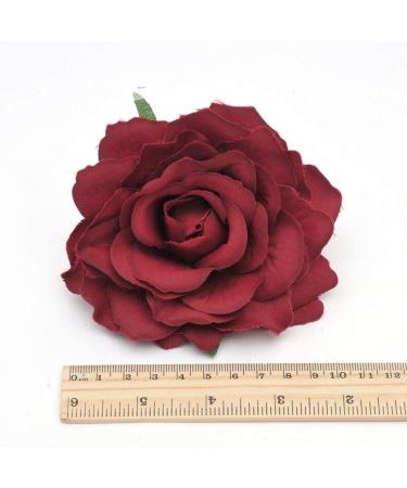 HOLY KT Dark Red Velvet Rose Flower Wreath Clip & Pin - Handmade Bride Women Hair Accessory for Flamenco Dancer - Deep Red (3.9in) - Buy Online on GoSupps.com