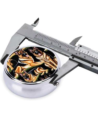 German Shepherd Mini Round Pill Box | 3 Compartment Travel Pill Organizer | Portable Case for Home & Office - Buy Online on GoSupps.com