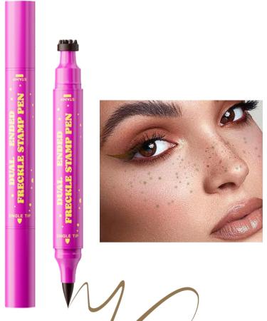 Waterproof Freckles Facial Point Pen Waterproof 2 in 1 Fake Freckles Stamps Eyeliner Long Lasting Beauty Tool for Women and Girls Daily Makeup - Buy Online on GoSupps.com