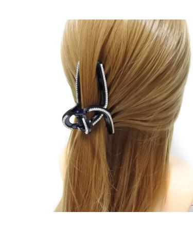 Meilliwish Long Noble Large Sparkling Black Ponytail Holder Hair Claw Clip for Women - 1 Piece (D113) | International Shipping Available - Buy Online on GoSupps.com