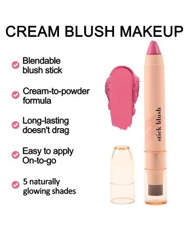 Erinde Cream Blush Stick - Matte & Dewy Finish for Cheeks | Long-Wearing & Lightweight Multi-Stick | Easy-to-Use On-the-Go | With Brush - 02 - Buy Online on GoSupps.com