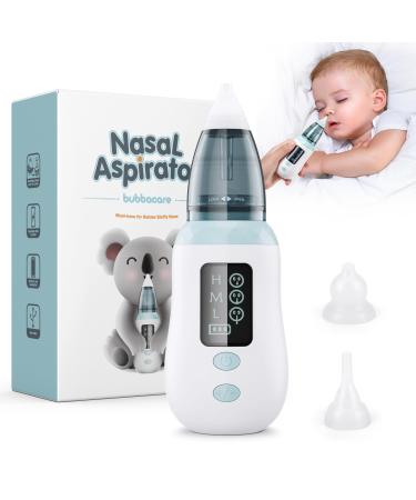 Baby Nasal Aspirator, Baby Nasal Aspirator with 3 Suction Levels, Electric Baby Nasal Aspirator with 4 Reusable Suction Nozzles