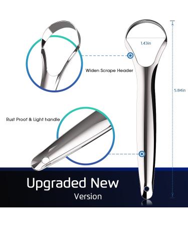 Kotomotoy Tongue Scraper (4 Pack) - Fight Bad Breath with Medical Grade Stainless Steel - Oral Care Tongue Cleaner for Adults with Travel Case - Buy Online on GoSupps.com