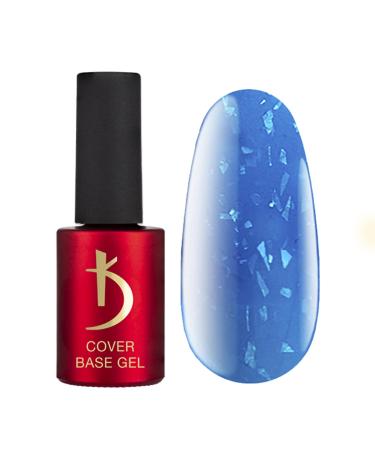 K Professional Base Coat - Base Gel Cover - Blue Neon Flakes Camouflage -7ml - Unterlack - UV nail polish - Gel nails - Blue flakes camouflage color glitter confetti - uv led blue neon - silver flakes