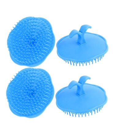 uxcell Plastic Hair Head Scalp Massage Shampoo Brush Comb 4Pcs Sky Blue