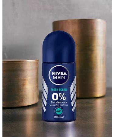 NIVEA MEN Fresh Ocean 48 H Antiperspirant 0% Aluminum Salt Roll-on for Men 50 ml - Buy Online on GoSupps.com