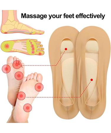 JRIDYJ No-Show Plantar Fasciitis Arch Support Socks for Women - 3 Pack Beige - Buy Online on GoSupps.com