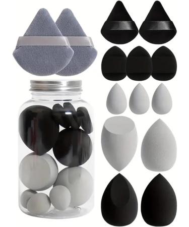 Makeup Sponge Set Soft Makeup Sponge Blender Sponges For Liquid Cream And Powder Powder Puff Long Lasting Beauty Sponge Wet & Dry Use For Women Black - Buy Online on GoSupps.com