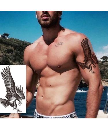 Ooopsiun 12 Large Sheets Eagle Temporary Tattoos | Waterproof Body Sticker for Men & Kids | 3D Eagle Arm Tattoos - Buy Online on GoSupps.com