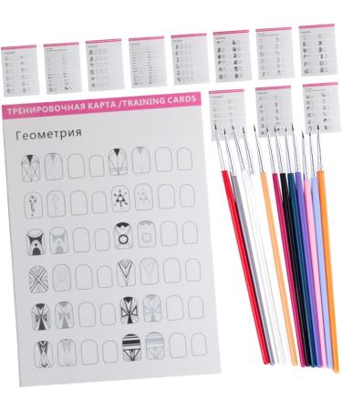 DOITOOL 4 Sets Manicure Exercise Book Nail Art Liner Nail Supplies Kit Nail Practice Liner Pen Manicure Practice Liner Pens Nail Art Practice Painting Template Paper Practice Supplies - Buy Online on GoSupps.com