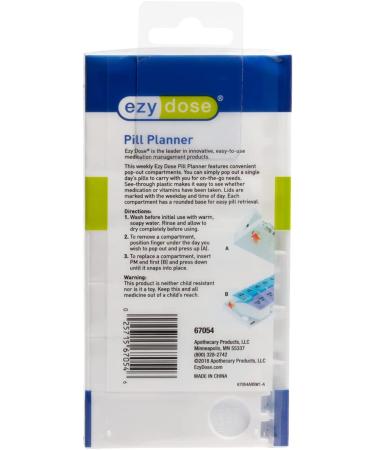 Ezy Dose Weekly AM/PM Travel Pill Organizer and Planner  Removable AM/PM Compartments  Great for Travel (Small) Weekly AM/PM - Small - Buy Online on GoSupps.com