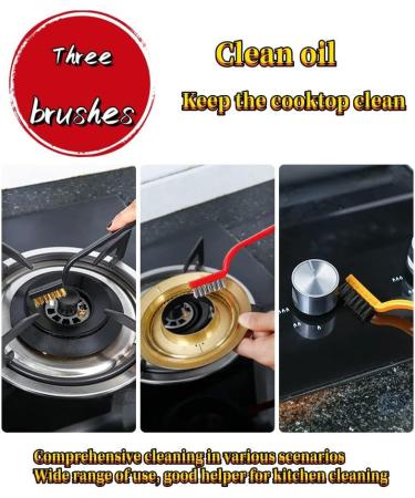 Stove Range Hood Cleaning Brush 3PCS Kitchen Cleaning Brush Cleaning Brush Set Uitable for Stovetops Sink Gaps Kitchen Range Hood - Buy Online on GoSupps.com