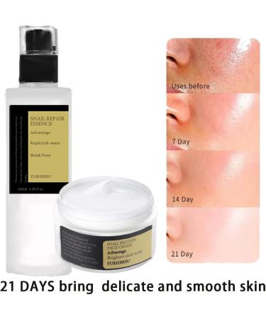 Snail Mucin Essence Snail Mucin Skin Care Sets &Kits Snail Mucin Face Creamf or Anti Wrinkle Hydrating Hyaluronic AcidSerum Niacinamide Serum Smooth Fine Lines &Face Moisturiser(Cream+Essence Set) - Buy Online on GoSupps.com