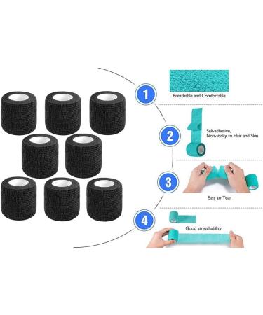 CIYAGPOOU Self Adhesive Bandage Wrap 2 Inch Black - Breathable Elastic Cohesive Vet Wrap for Sports Injuries - First Aid Supplies - Buy Online on GoSupps.com