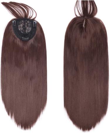 17" Inch Hair Topper Synthetic Clip In Hair Toppers Straight Hair Extensions For Thinning Hair Women - Medium Brown(Length:43CM Weight:120g) - Buy Online on GoSupps.com