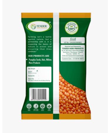 TENDER AGRO PRODUCTS Hygienically Processed Natural Masoor Dal with More Protein and Iron Rich No Added Preservatives (5 Kg) 11.02 Lbs Pack - Buy Online on GoSupps.com
