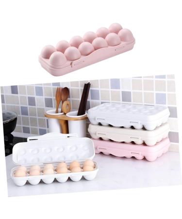 KOMBIUDA 2pcs 12 Mustard Egg Holder for Fridge Eggs Organic Refrigerator Egg Holder Storage Box Plant Avocado Khaki 30X11cm - Buy Online on GoSupps.com