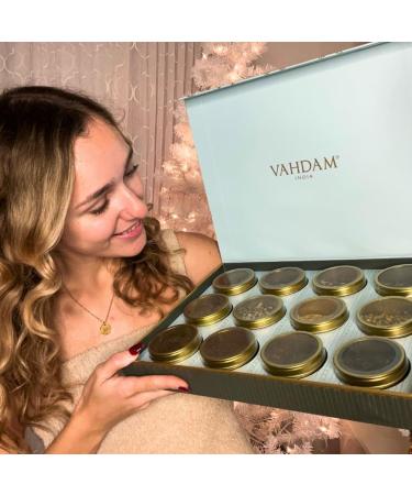 Vahdam Luxurious Tea Gift Set | 12 Premium Teas in Elegant Box | Perfect Gift for Tea Lovers - Green Chai Herbal & Black Tea (250g 125+ Cups) - Buy Online on GoSupps.com